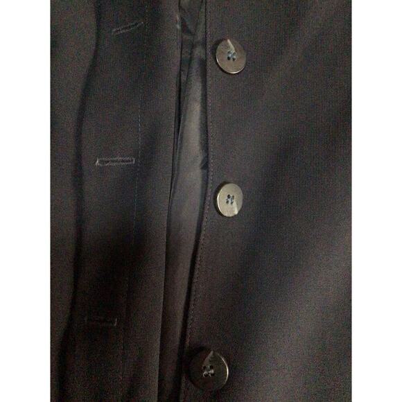 Anne Klein Navy Collared Long Sleeves Padded Shoulder Long Blazer Coat Jacket 16 - Picture 5 of 11